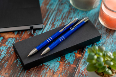 Logo trade promotional giveaway photo of: Metal writing set CLAREMONT