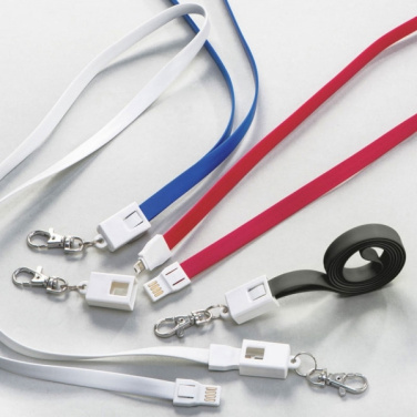 Logo trade promotional items image of: Lanyard with usb cable LE PORT