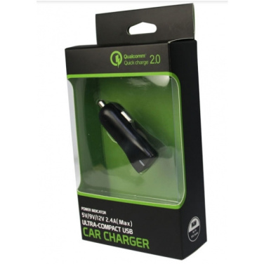 Logo trade promotional merchandise picture of: Car charger (Qualcomm Quick Charge 3.0)