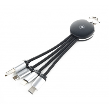 Logo trade promotional products image of: 3in1 cable with enlighted logo for engraving, RXD-368