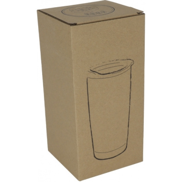 Logo trade promotional products image of: Stainless steel mug with wooden look COSTA RICA 550 ml