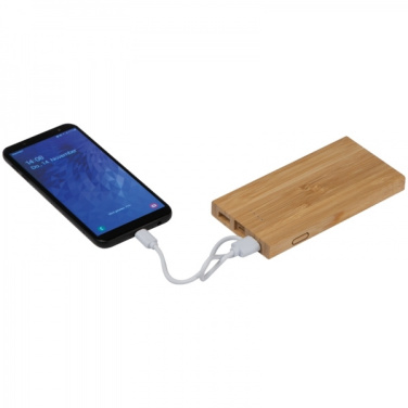Logo trade corporate gift photo of: Bamboo power bank KATOWICE