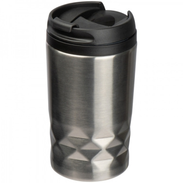 Logo trade business gift photo of: Stainless steel mug with lid ROMA 250 ml