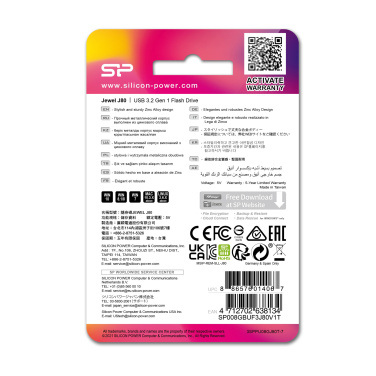 Logotrade promotional item picture of: Pendrive 3.0 Silicon Power JEWEL J80 TITANIUM 16GB