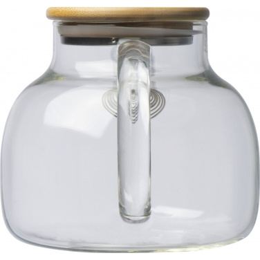 Logo trade advertising products picture of: Glass jug with bamboo lid FRANKFURT 1000ml