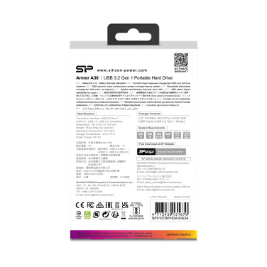 Logo trade promotional giveaways image of: Hard Disc Silicon Power Armor A30 2TB