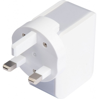 Logo trade promotional merchandise photo of: Travel adapter ANTWERP