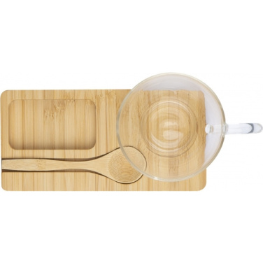 Logo trade business gift photo of: Tray with cup and spoon FORMOSA 150 ml