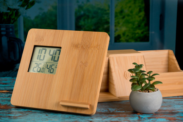 Logo trade promotional product photo of: Bamboo weather station GRANADA