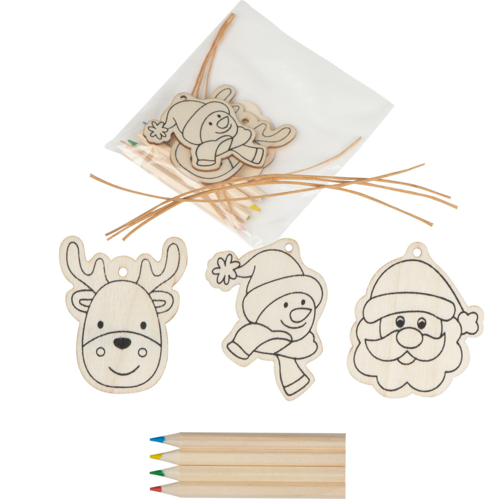 Logotrade promotional merchandise photo of: Christmas tree tag painting set DRESDEN