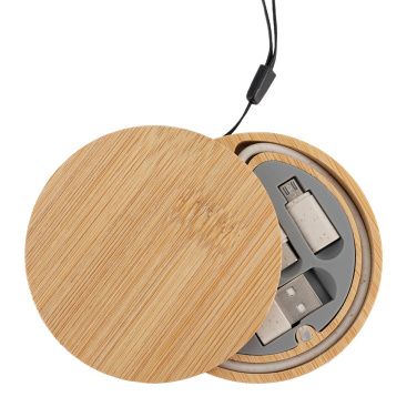 Logotrade promotional item image of: 4in1 cable in wooden case, LH-ZM01