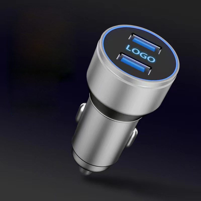 Logotrade promotional gift image of: Car charger with enlighted logo for engraving