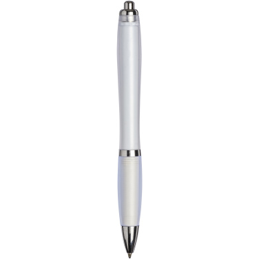 Logo trade promotional item photo of: Curvy ballpoint pen with frosted barrel and grip
