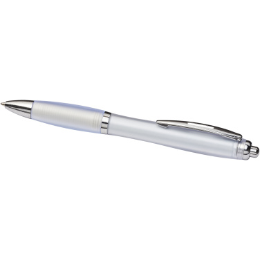 Logo trade business gifts image of: Curvy ballpoint pen with frosted barrel and grip