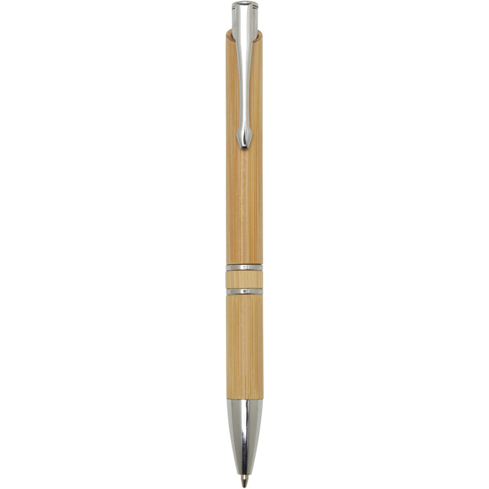 Logo trade corporate gift photo of: Wicker bamboo ballpoint pen