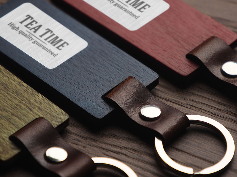 Logo trade promotional giveaways picture of: Wooden keyring 1853121