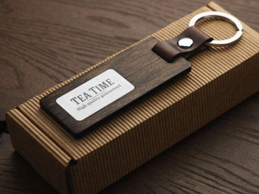 Logo trade promotional gifts picture of: Wooden keyring 1853121