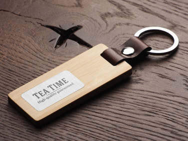Logo trade corporate gifts image of: Wooden keyring 1853292