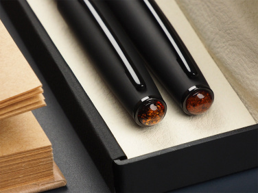 Logotrade promotional gift image of: Amber Pen set  1235036