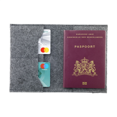 Logo trade corporate gifts image of: Identify GRS RPET Felt passport holder