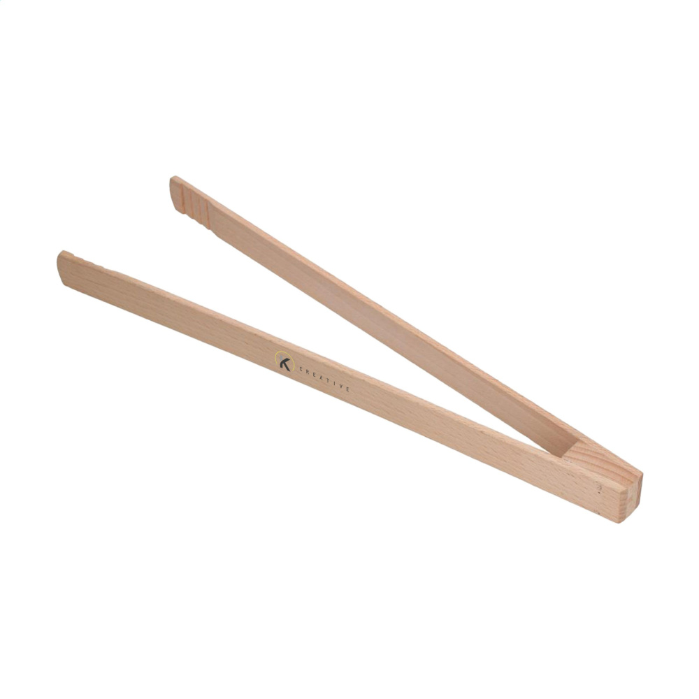 Logotrade promotional item picture of: Pinza wooden BBQ tongs