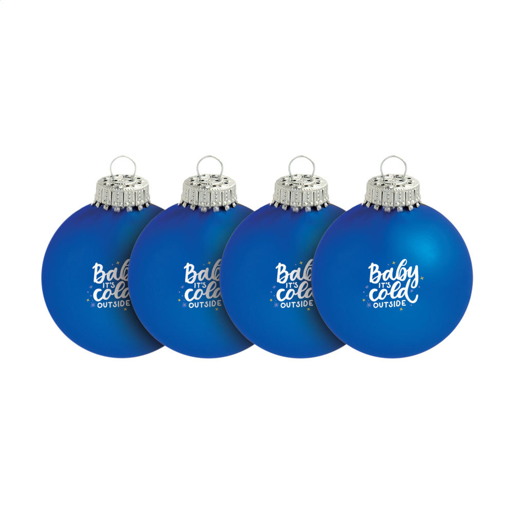 Logotrade promotional item image of: Christmas Bauble Ø 6 cm - set of 4 - Made in Europe
