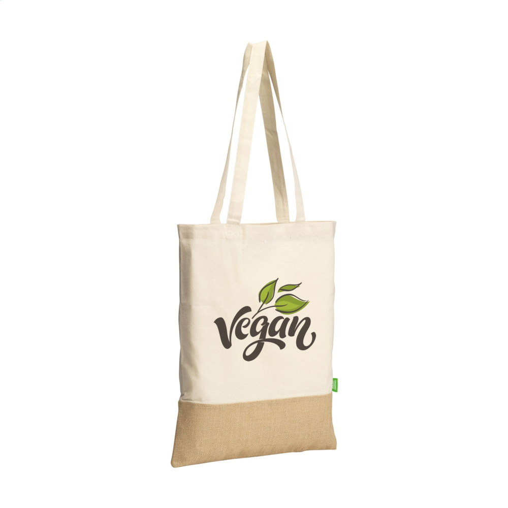 Logo trade promotional giveaways image of: Combi Organic Shopper (160 g/m²) bag