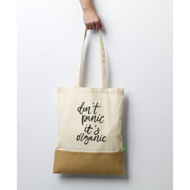 Logo trade promotional giveaways image of: Combi Organic Shopper (160 g/m²) bag