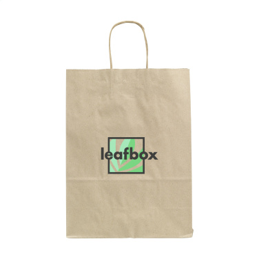 Logo trade business gifts image of: Leaf It Bag Wide recycled grass paper (90 g/m²) M