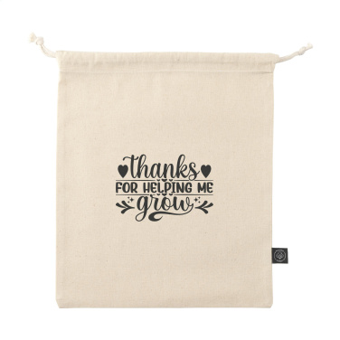 Logotrade corporate gift picture of: Gift Pouch Natural GRS Recycled Cotton (150 g/m²) M