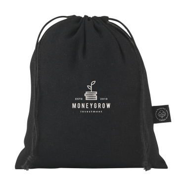 Logo trade promotional merchandise image of: Gift Pouch GRS Recycled Cotton (150 g/m²) S