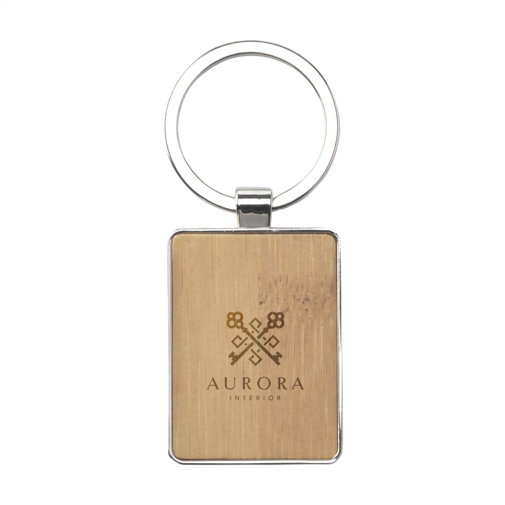 Logo trade advertising products picture of: Bamboo Key Rectangle keyring