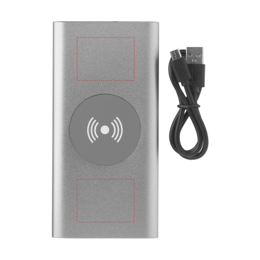Logo trade promotional gifts picture of: Aluminium 8000 Wireless Powerbank wireless charger