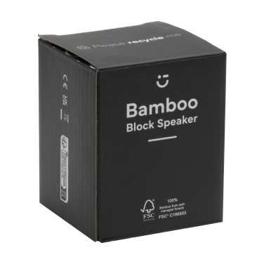 Logotrade promotional merchandise picture of: Bamboo Block Speaker with wireless charger