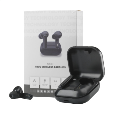Logo trade business gift photo of: Aron TWS Wireless Earbuds in Charging Case