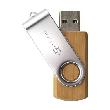 Logotrade business gift image of: USB Twist Bamboo from stock 4 GB