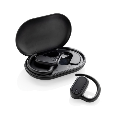 Logo trade promotional products image of: Fitsound RCS recycled plastic open ear TWS earbuds