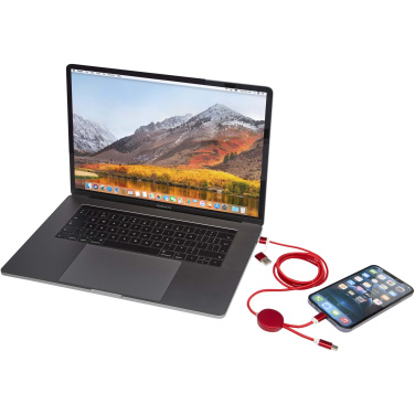 Logo trade promotional gifts image of: Alasia 5-in-1 recycled aluminium and plastic 150 cm data sync and 27W fast charge cable