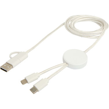 Logotrade promotional product image of: Citala 5-in-1 recycled plastic 150 cm data sync and 27W fast charge cable