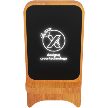 Logo trade promotional item photo of: SCX.design W16 10W light-up wireless wooden stand
