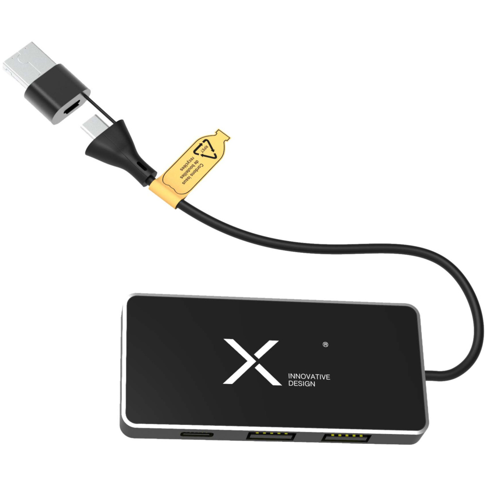 Logo trade advertising products image of: SCX.design H20 8-in-1 USB hub with dual input and 6-ports