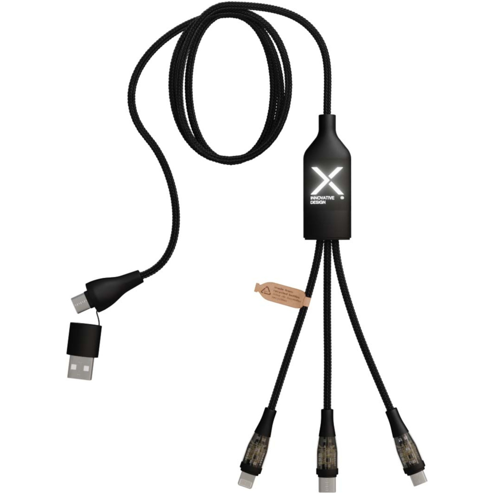 Logotrade promotional giveaway picture of: SCX.design C50 5-in-1 fast charging 100W/5A cable with digital display