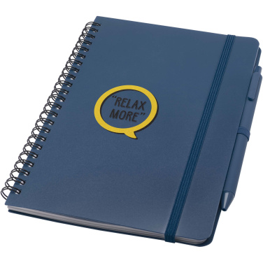 Logo trade promotional giveaway photo of: Thalaasa A5 ocean-bound hard cover notebook with ballpoint pen (black ink)