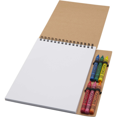 Logotrade promotional items photo of: Doodle A5 spiral soft cover notebook and crayon set