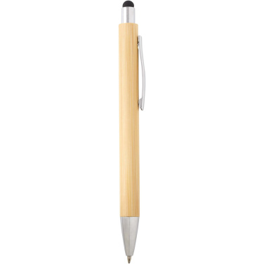 Logotrade corporate gift image of: Oblys bamboo ballpoint pen and mechanical pencil set (black ink)
