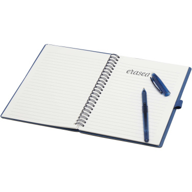 Logo trade promotional products image of: Slate reusable soft cover notebook and pen set (black ink)