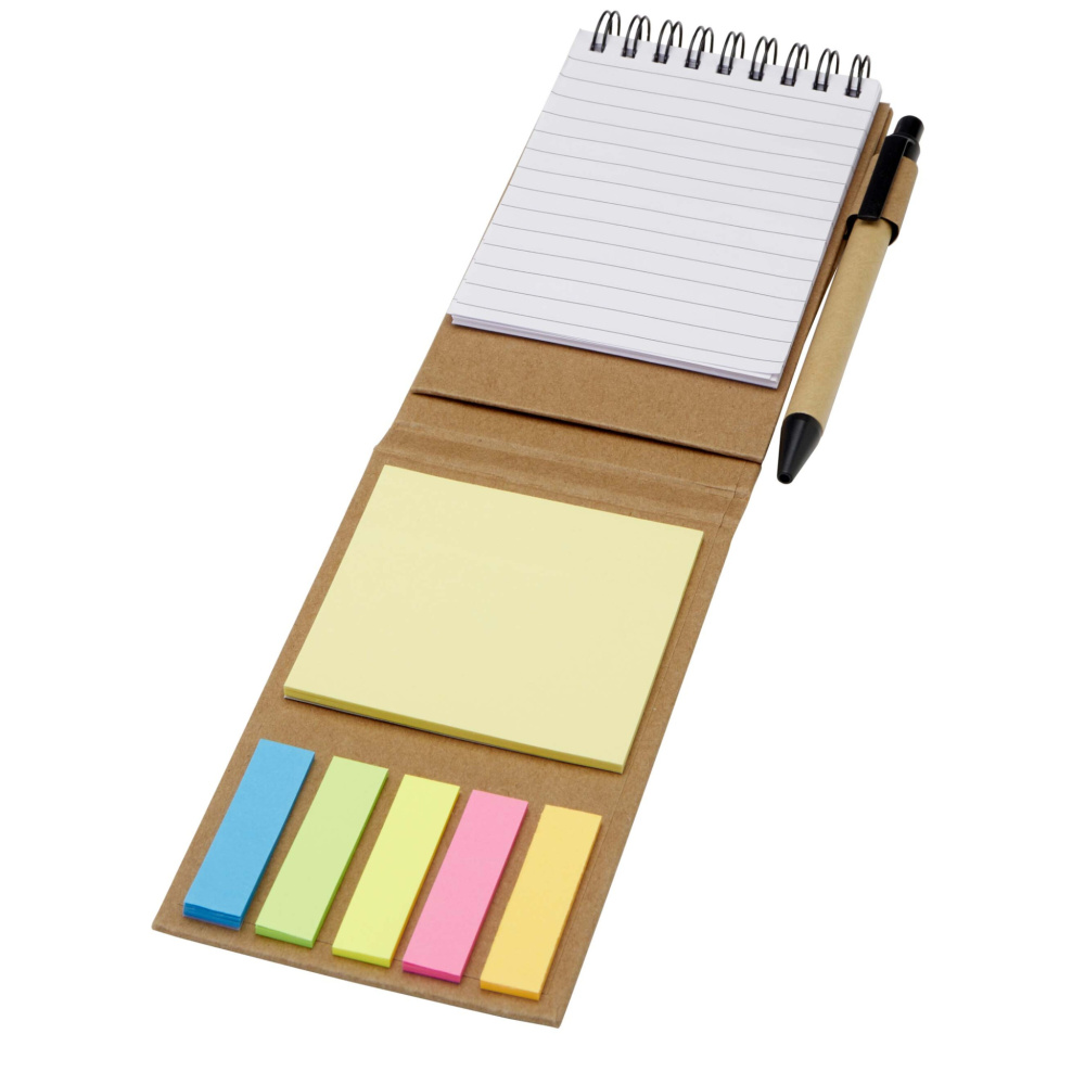 Logo trade promotional merchandise photo of: Flipper sticky notepad with ballpoint pen (black ink)