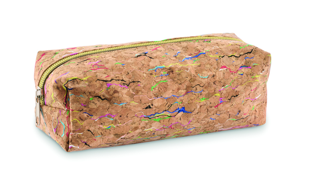 Logo trade promotional merchandise picture of: Coloured cork pencil case