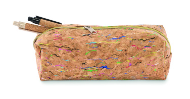 Logo trade promotional giveaways picture of: Coloured cork pencil case