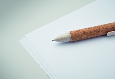 Logo trade advertising product photo of: Cork 4-colour ink ball pen